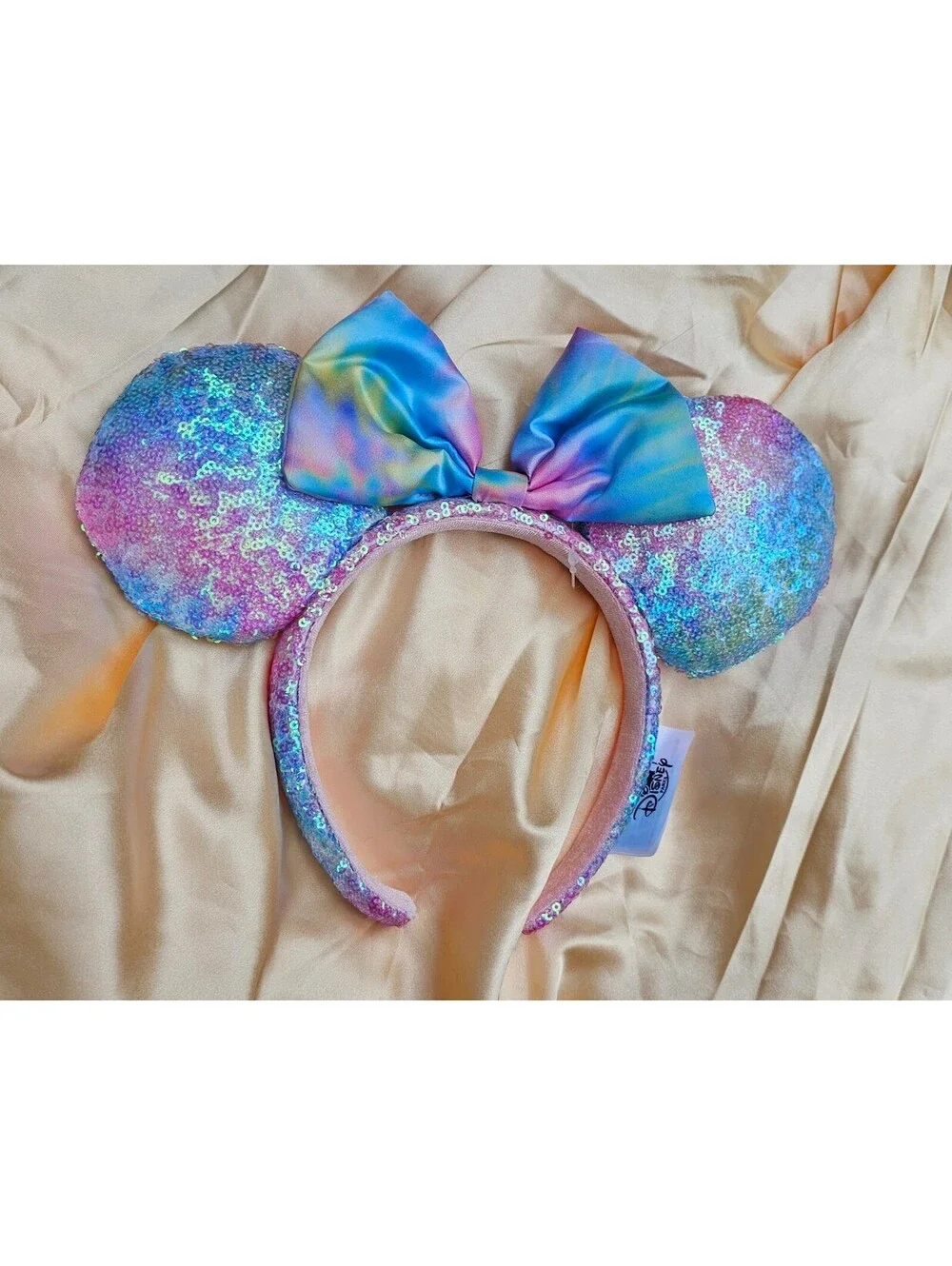 Pastel Tie Dye Blue Pink PurpleMinnie Mouse Ears Headband Sequin